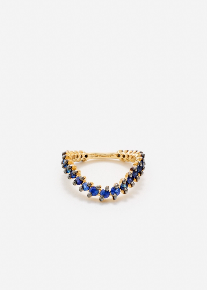 ALLIANCE VAGUE SAPHIRS BLEUS OR JAUNE