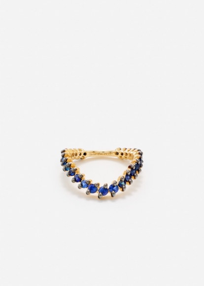 ALLIANCE VAGUE SAPHIRS BLEUS OR JAUNE