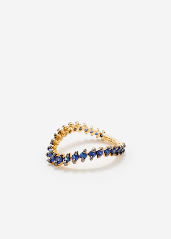 ALLIANCE VAGUE SAPHIRS BLEUS OR JAUNE