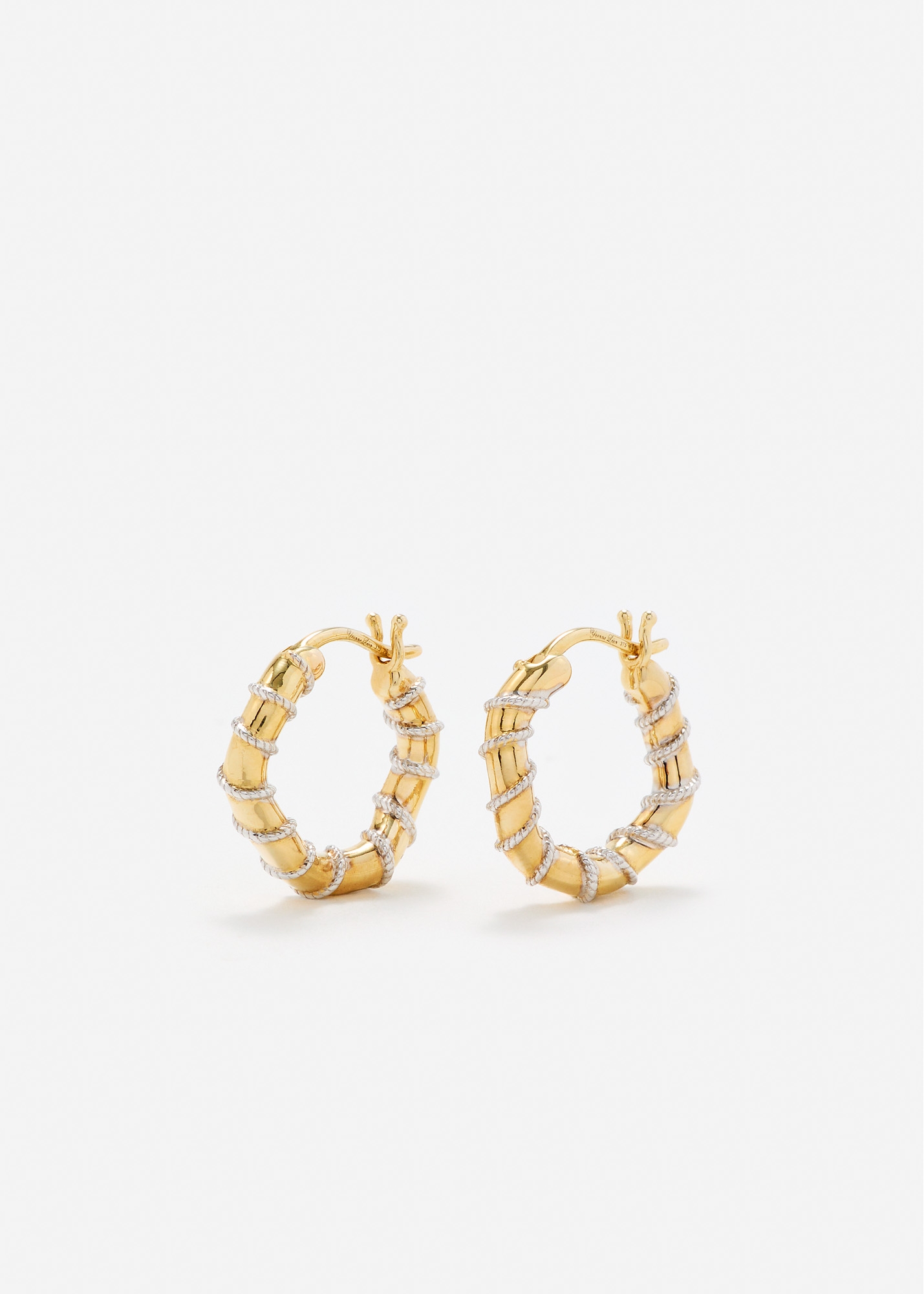 PAIRE DE MINI CRÉOLES TWISTÉES GOLD OR JAUNE