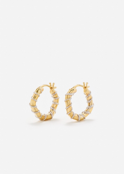 PAIRE DE MINI CRÉOLES TWISTÉES GOLD OR JAUNE