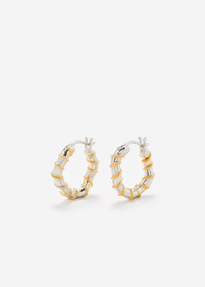 PAIRE DE MINI CRÉOLES TWISTÉES GOLD OR BLANC
