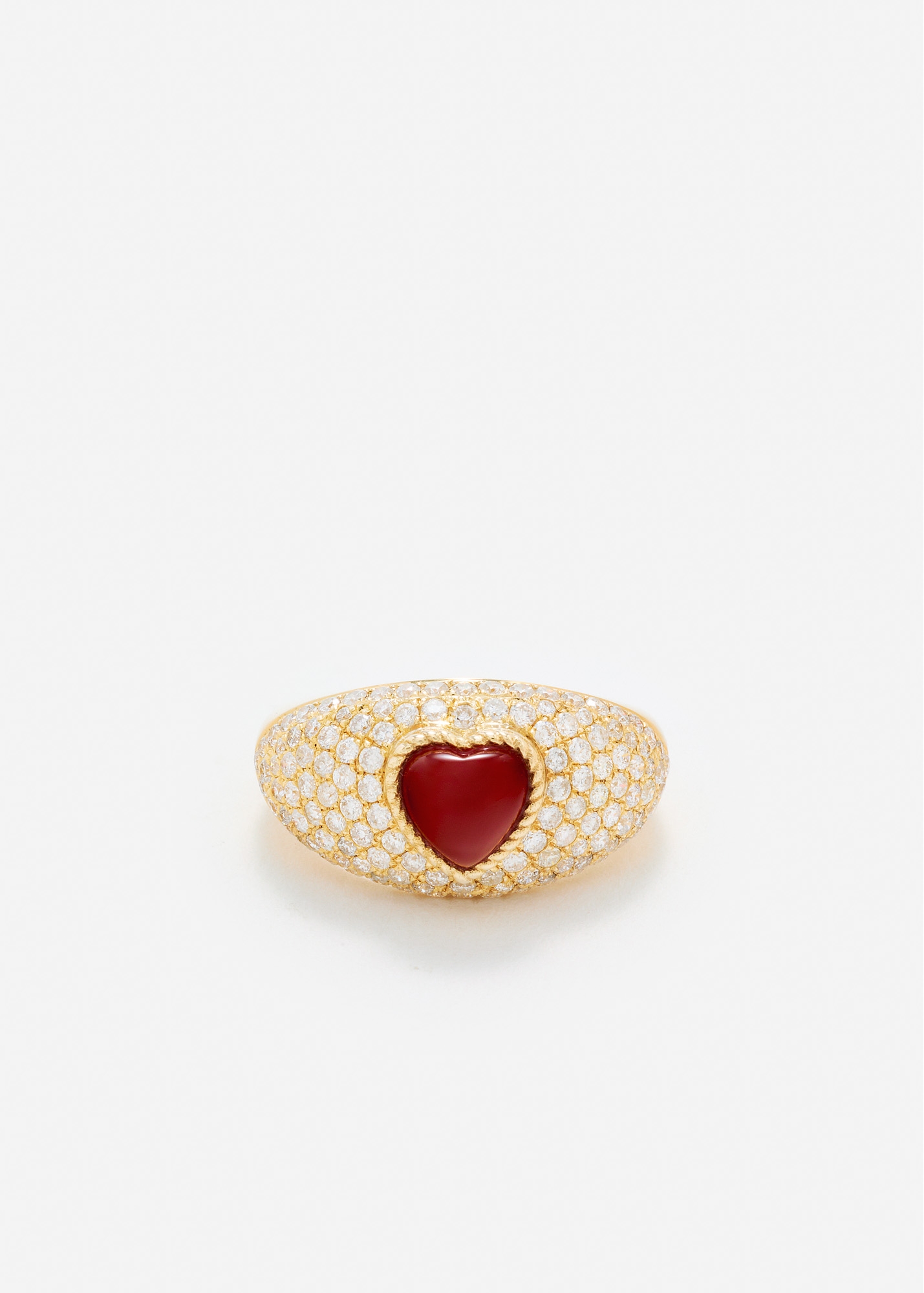 MINI BAGUE DÔME COEUR OR JAUNE