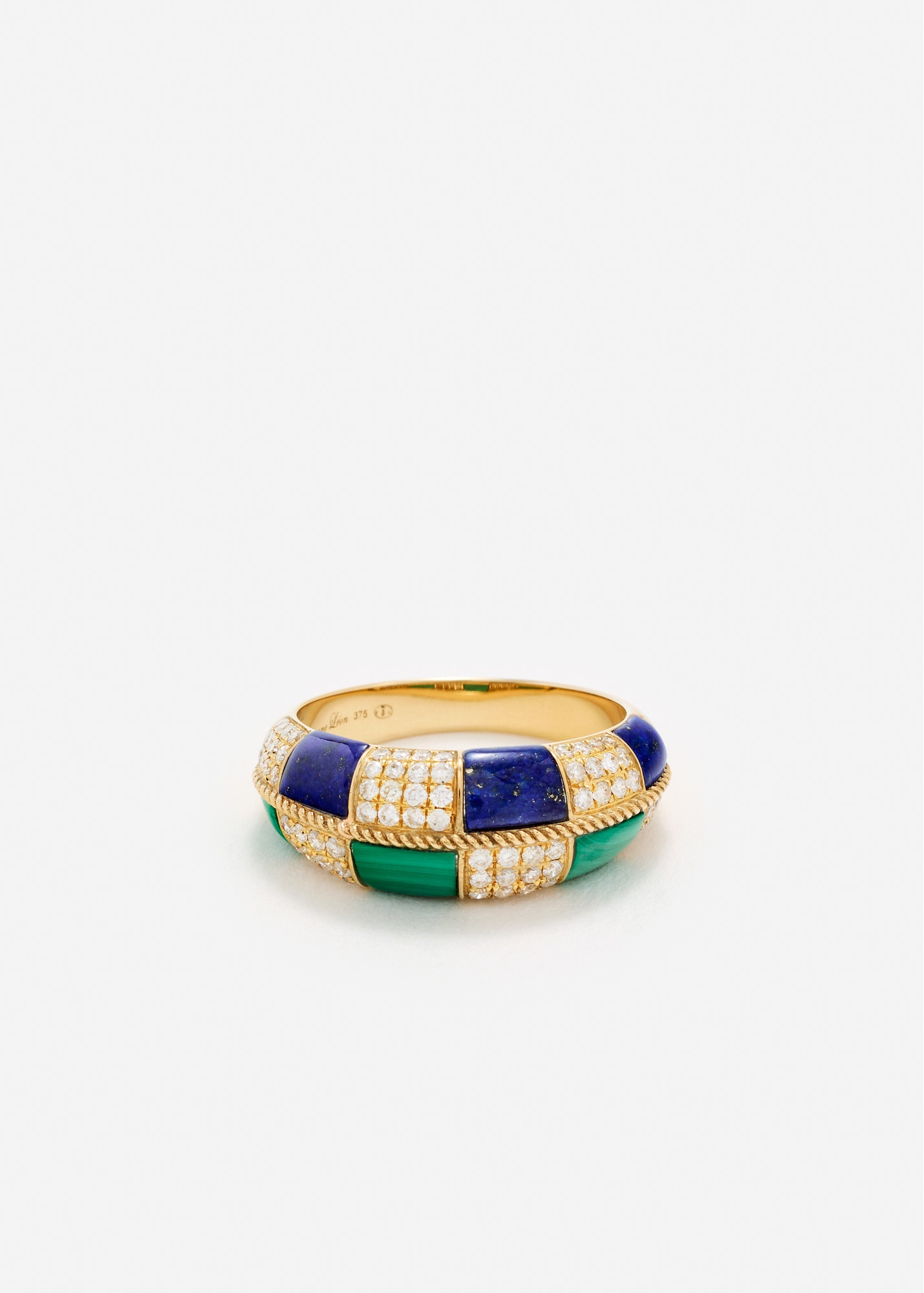 ALLIANCE DAMIER MALACHITE & LAPIS LAZULI OR JAUNE