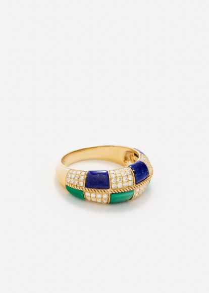 ALLIANCE DAMIER MALACHITE & LAPIS LAZULI OR JAUNE