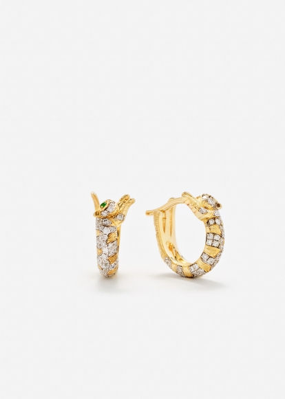 PAIRE DE MINI CRÉOLES FELIN GOLD DIAMANTS OR JAUNE