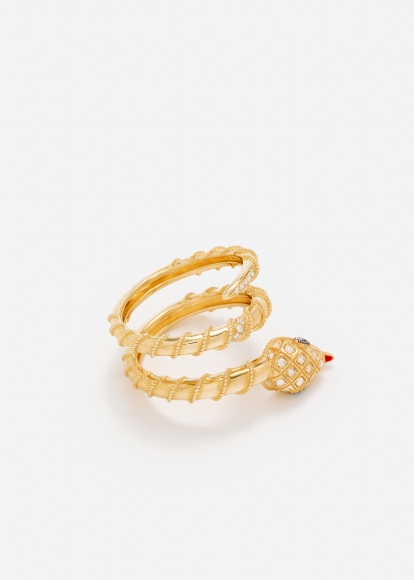 BAGUE TWISTÉE PYTHON OR JAUNE