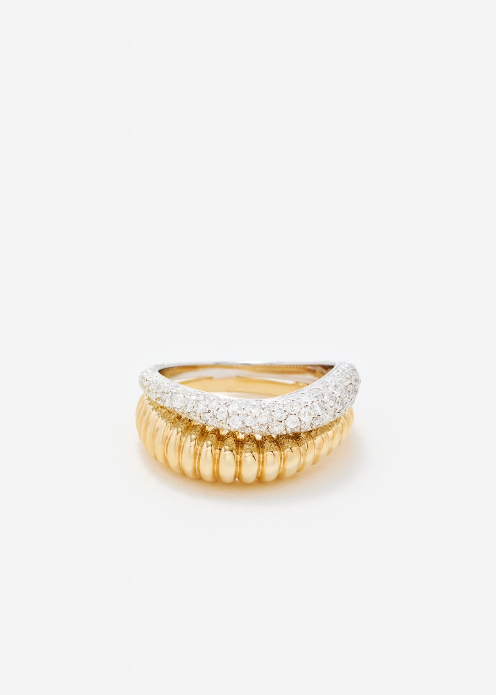 BAGUE BOUÉE VAGUE DIAMANTS 2 ORS