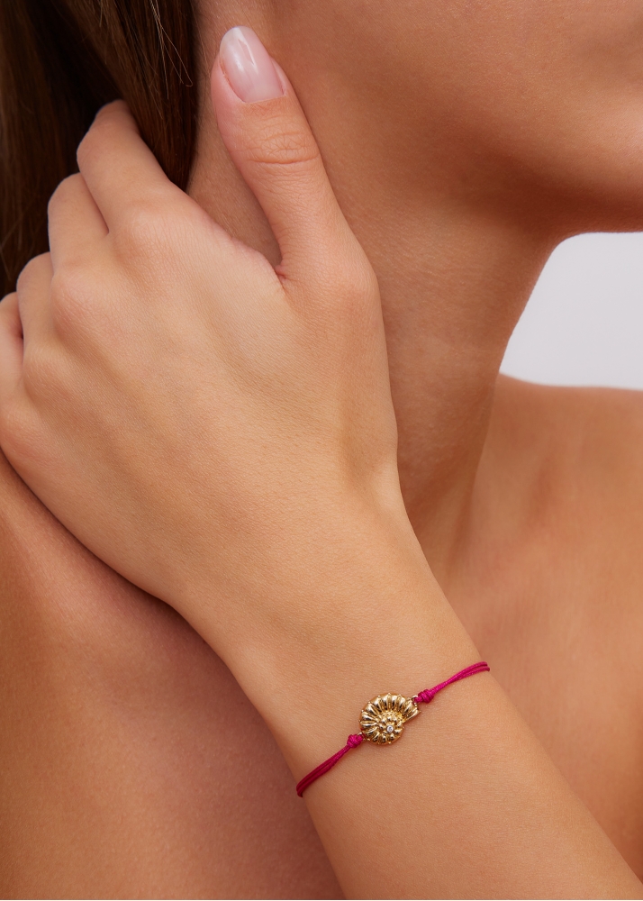 BRACELET FIL NAUTILUS FUCHSIA OR JAUNE