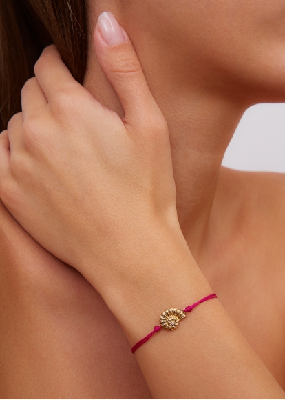 BRACELET FIL NAUTILUS FUCHSIA OR JAUNE