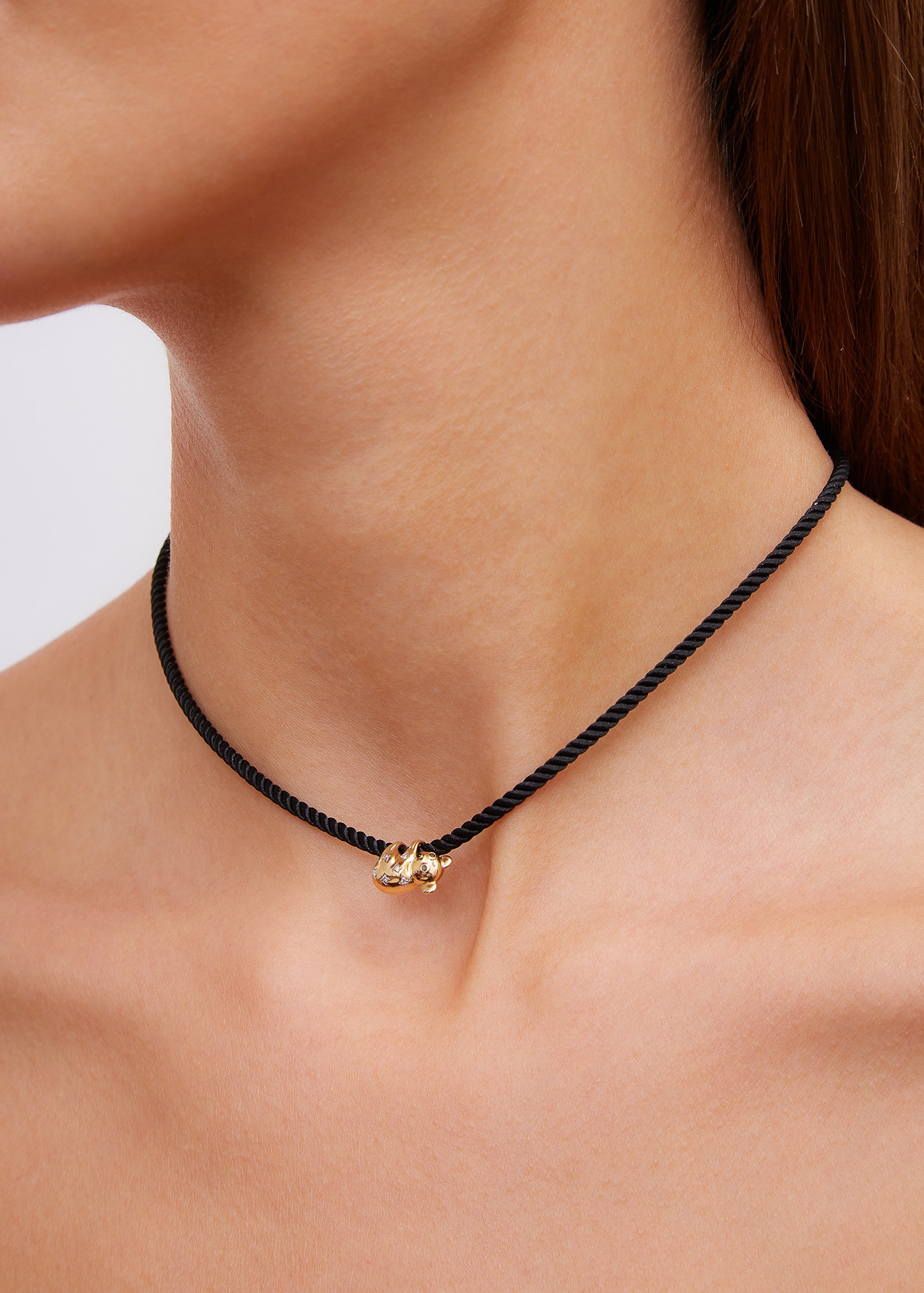COLLIER KOALA NOIR OR JAUNE