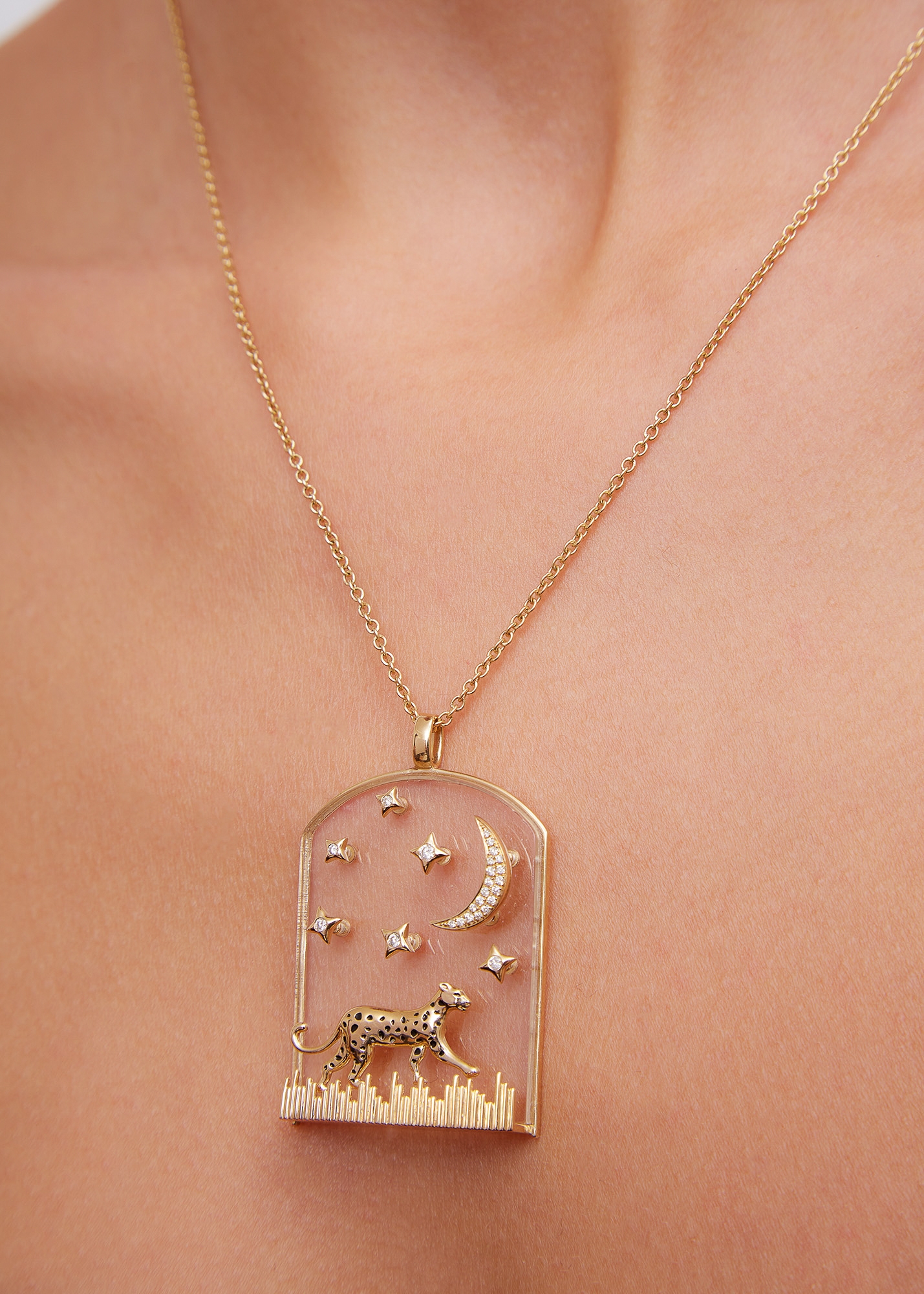 PENDENTIF LA SAVANE OR JAUNE