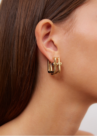 PAIRE DE CRÉOLES GOUSSET GOLD OR JAUNE