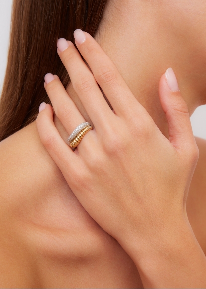 BAGUE BOUÉE VAGUE DIAMANTS 2 ORS