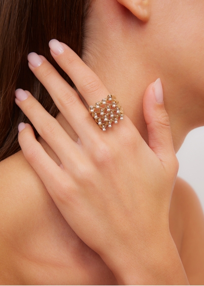 BAGUE RAPHIA GM OR JAUNE