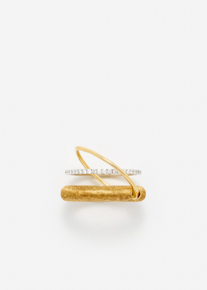 BAGUE UN DEUX TROIS PM OR JAUNE