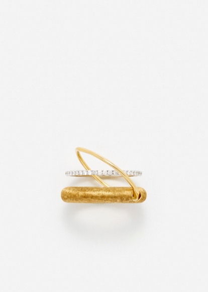 BAGUE UN DEUX TROIS PM OR JAUNE