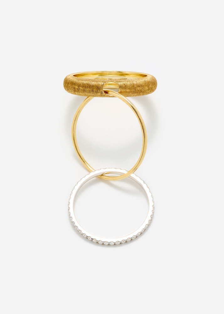 BAGUE UN DEUX TROIS PM OR JAUNE