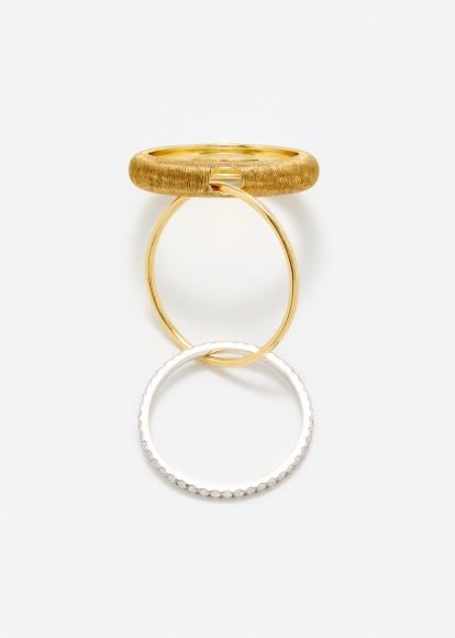 BAGUE UN DEUX TROIS PM OR JAUNE