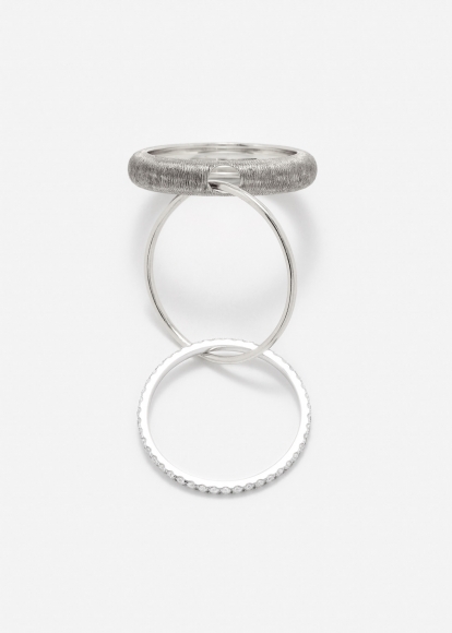 BAGUE UN DEUX TROIS PM OR BLANC