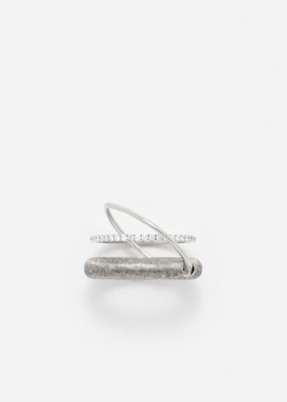 BAGUE UN DEUX TROIS PM OR BLANC