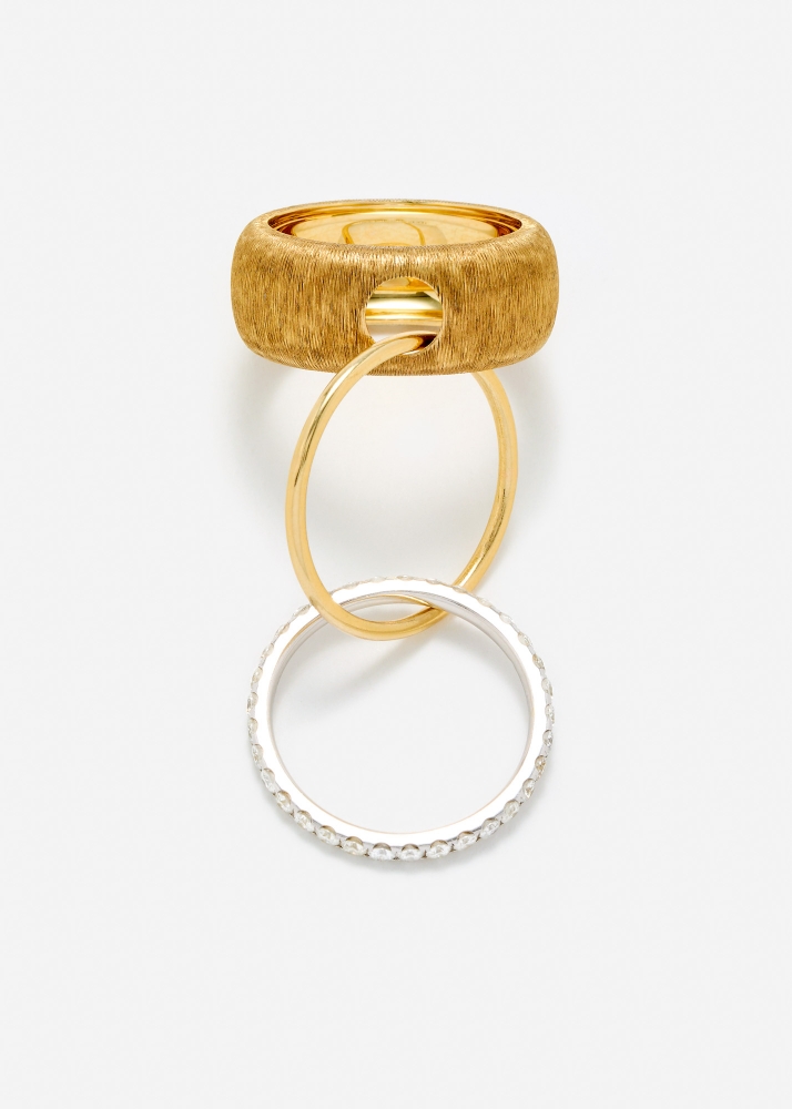 BAGUE UN DEUX TROIS GM OR JAUNE