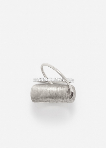 BAGUE UN DEUX TROIS GM OR BLANC