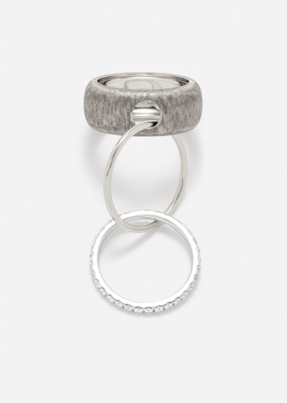 BAGUE UN DEUX TROIS GM OR BLANC