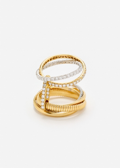 BAGUE SEPT DIAMANTS 2 ORS