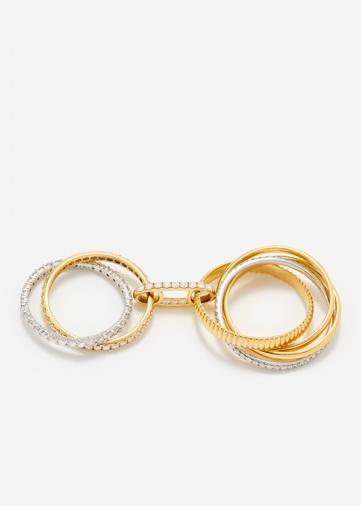 BAGUE SEPT DIAMANTS 2 ORS