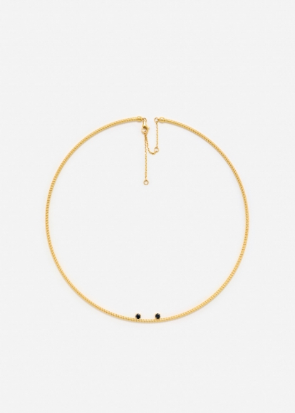 COLLIER CÂBLE CRAPAUD RAYURES OR JAUNE
