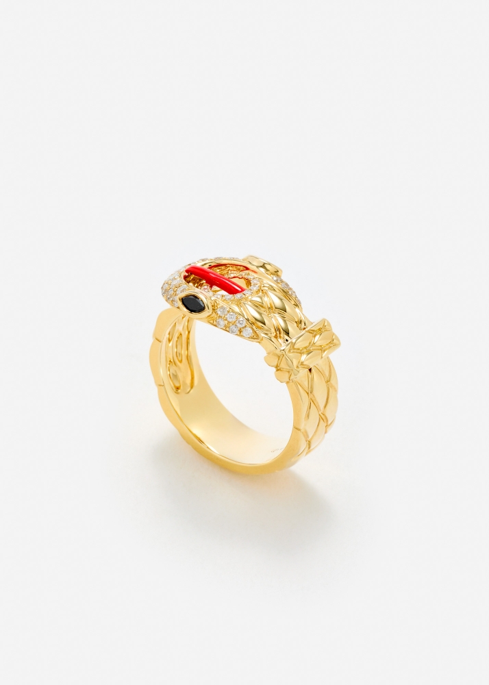 BAGUE PYTHON GOLD OR JAUNE