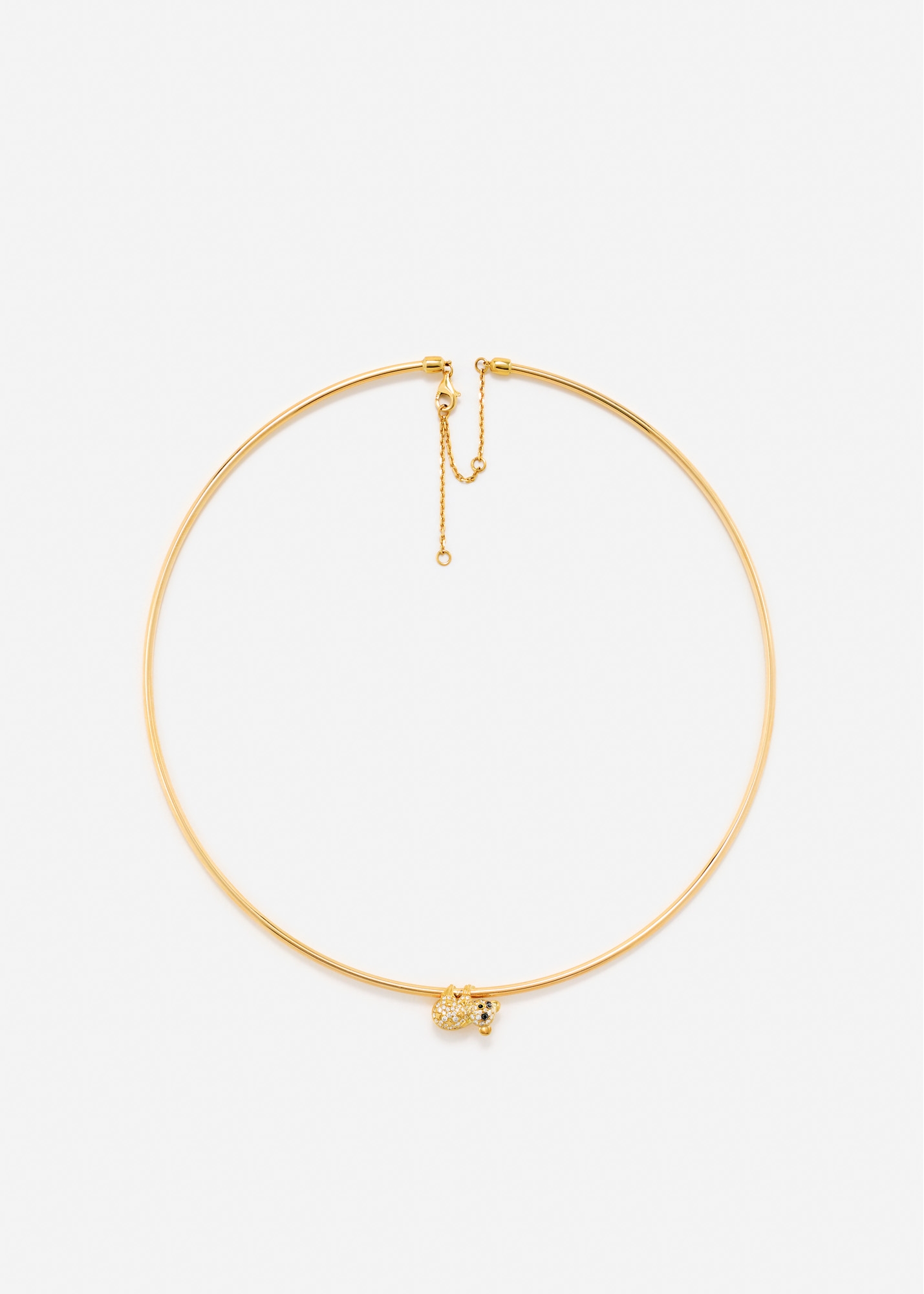 COLLIER CÂBLE KOALA DIAMANTS OR JAUNE