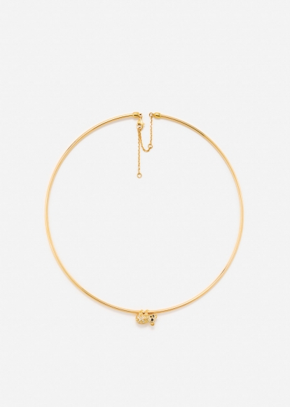 COLLIER CÂBLE KOALA DIAMANTS OR JAUNE