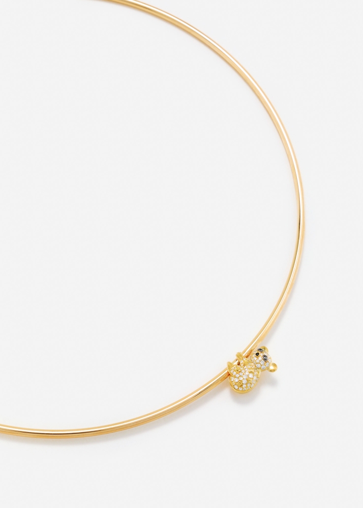 COLLIER CÂBLE KOALA DIAMANTS OR JAUNE
