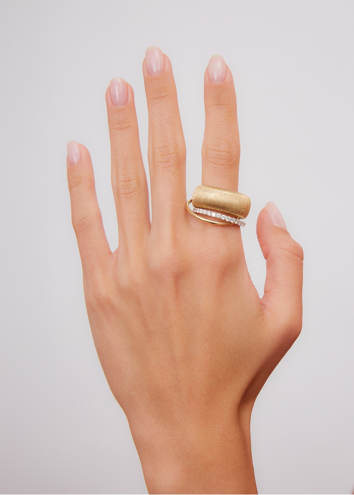 BAGUE UN DEUX TROIS GM OR JAUNE