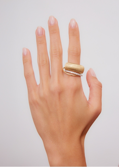 BAGUE UN DEUX TROIS GM OR JAUNE