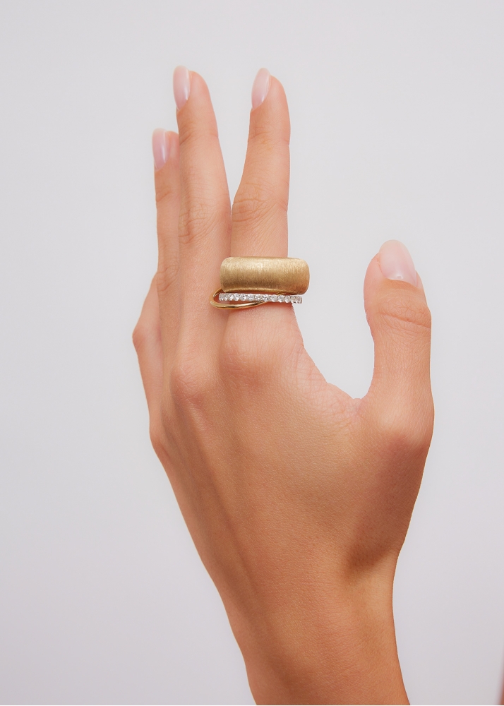 BAGUE UN DEUX TROIS GM OR JAUNE