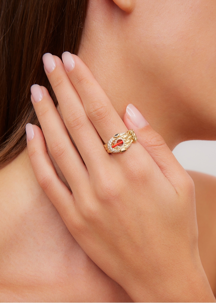 BAGUE PYTHON GOLD OR JAUNE