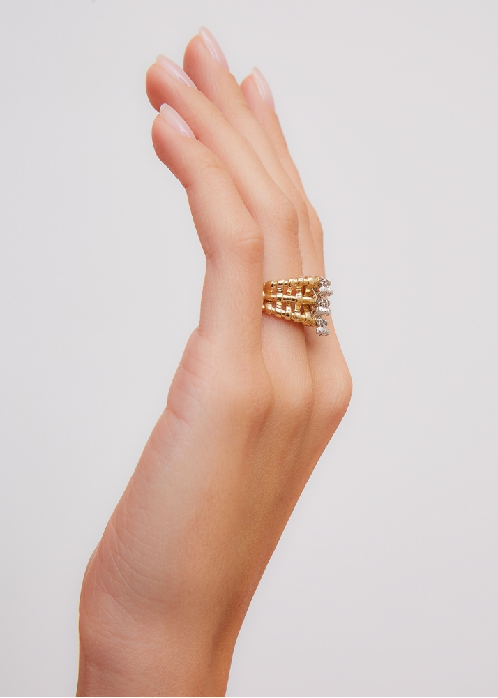 BAGUE RAPHIA PM OR JAUNE