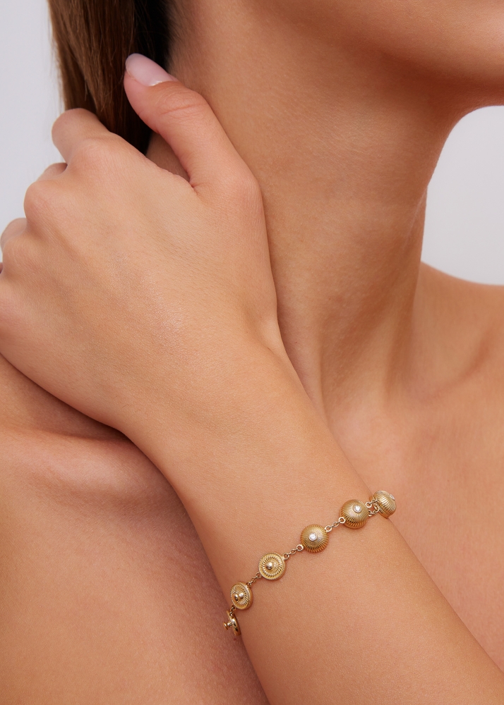 BRACELET PRESSIONS OR JAUNE
