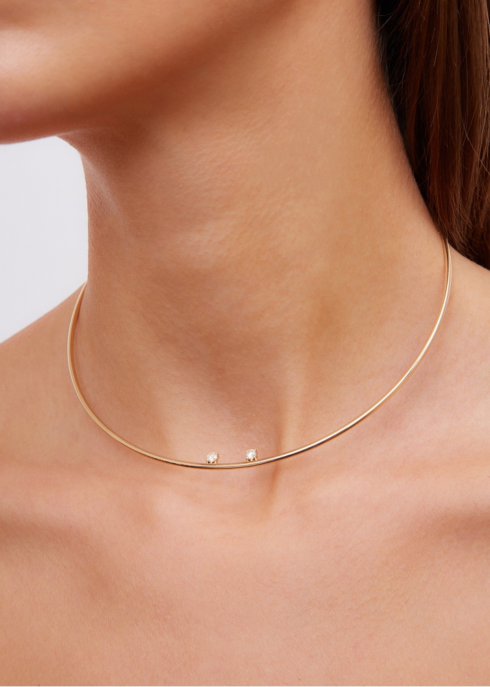 COLLIER CÂBLE CRAPAUD LISSE OR JAUNE