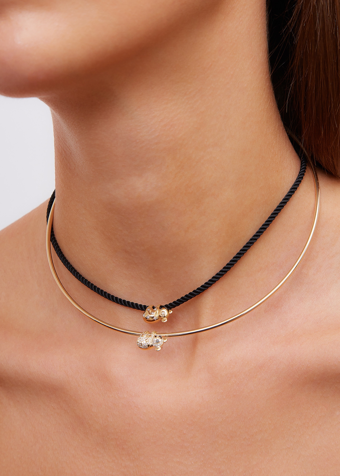 COLLIER KOALA NOIR OR JAUNE