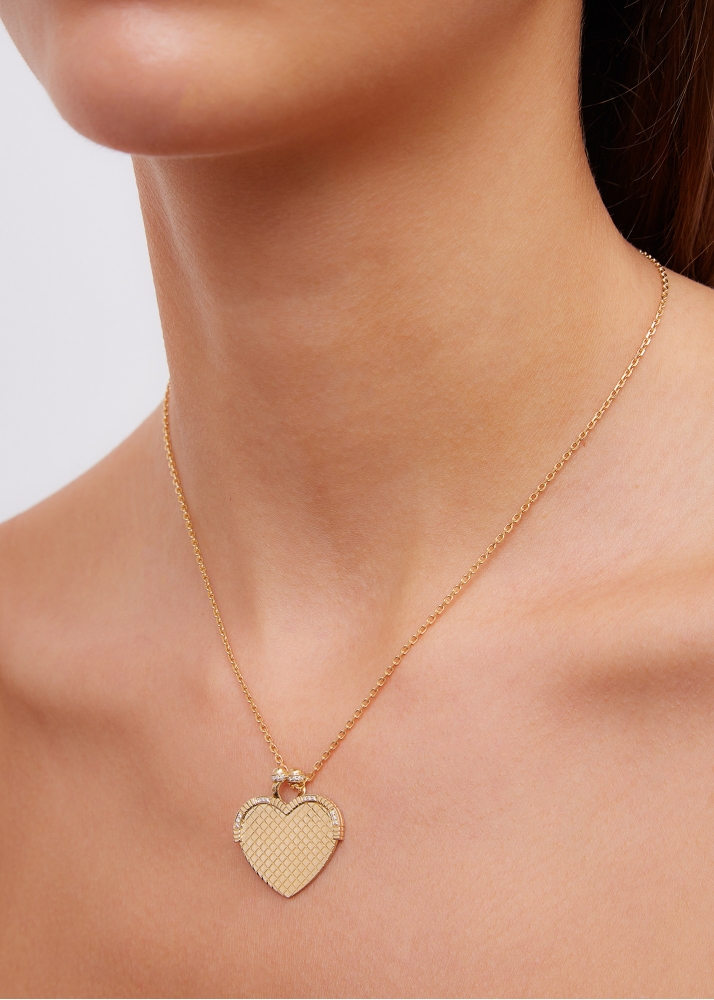 PENDENTIF MINAUDIÈRE COEUR GOLD OR JAUNE