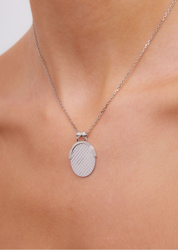PENDENTIF MINAUDIÈRE OVALE GOLD OR BLANC