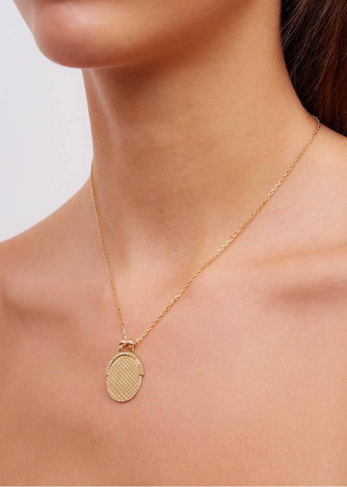 PENDENTIF MINAUDIÈRE OVALE GOLD OR JAUNE