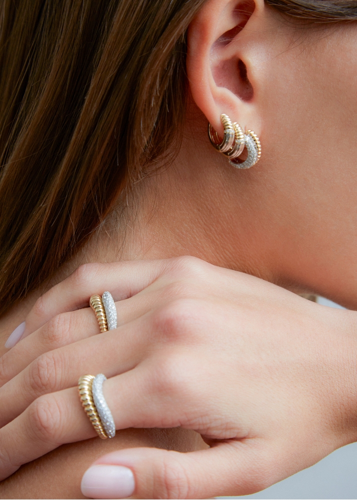 BAGUE BOUÉE VAGUE DIAMANTS 2 ORS