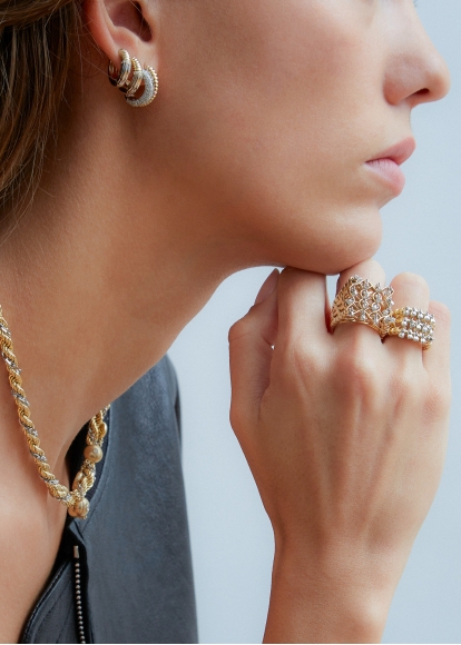 BAGUE RAPHIA PM OR JAUNE