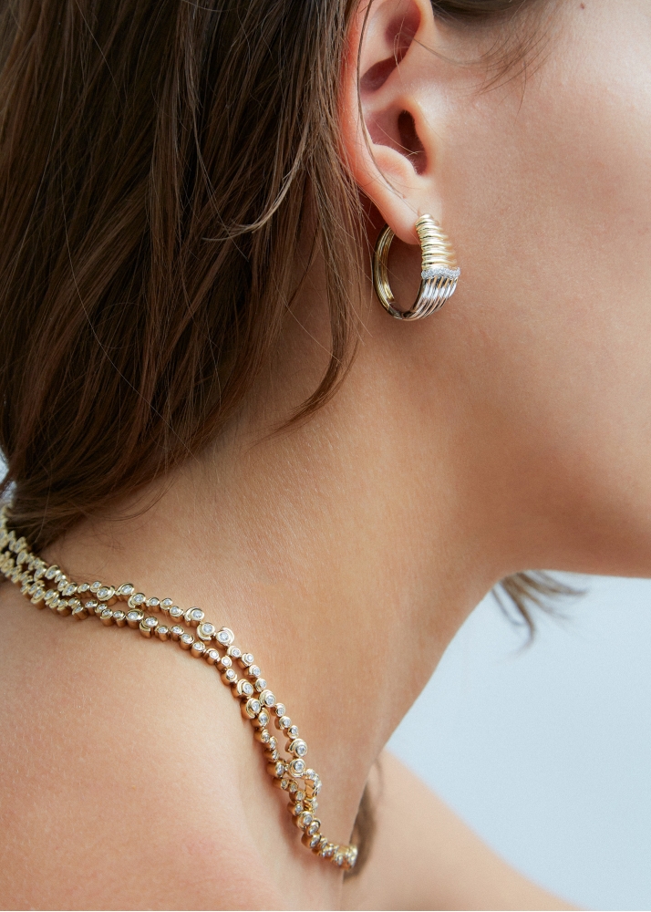 COLLIER RIVIÈRE ESCARGOT DIAMANTS OR JAUNE