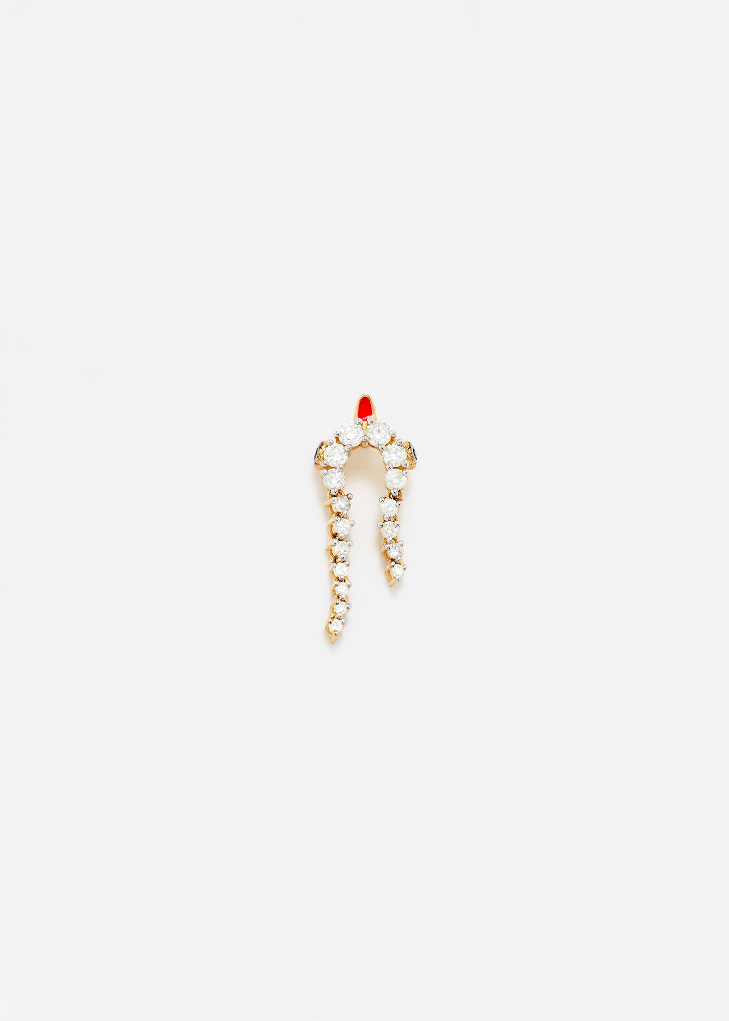 MINI BOUCLE D’OREILLE PYTHON DIAMANTS OR JAUNE